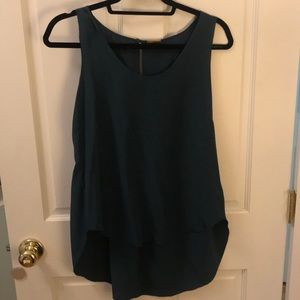Rebecca Minkoff 100% silk teal blouse